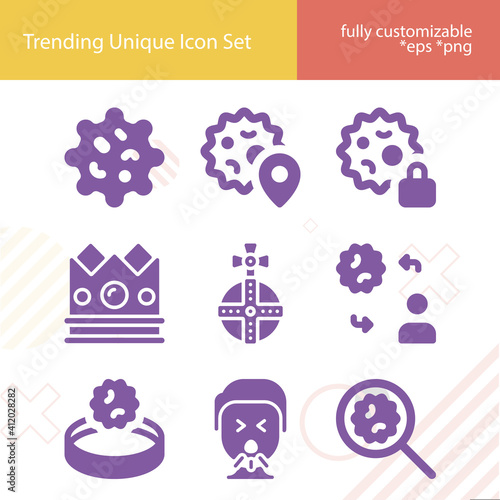 Simple set of hereditary related filled icons.