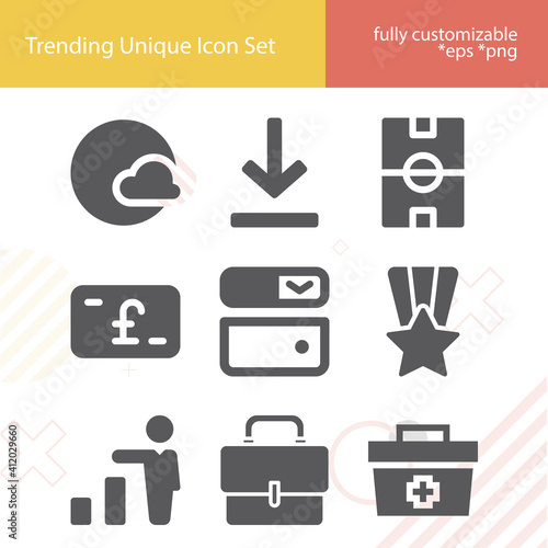 Simple set of better related filled icons.