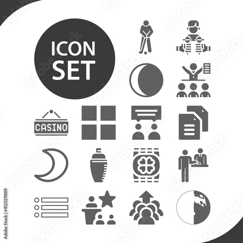 Simple set of chapter related filled icons.