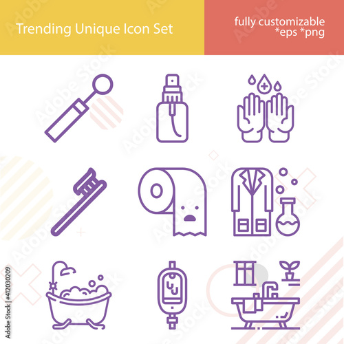 Simple set of marine related lineal icons.
