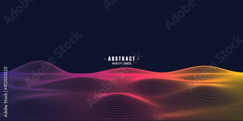 Abstract background with flowing lines wave. Vector illustration.