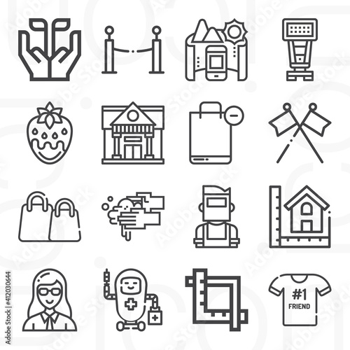 16 pack of horizontal lineal web icons set