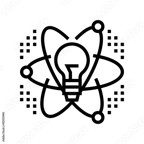 idea and realization neural network line icon vector. idea and realization neural network sign. isolated contour symbol black illustration