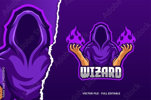 Cloak Wizard E-sport Game Logo Template