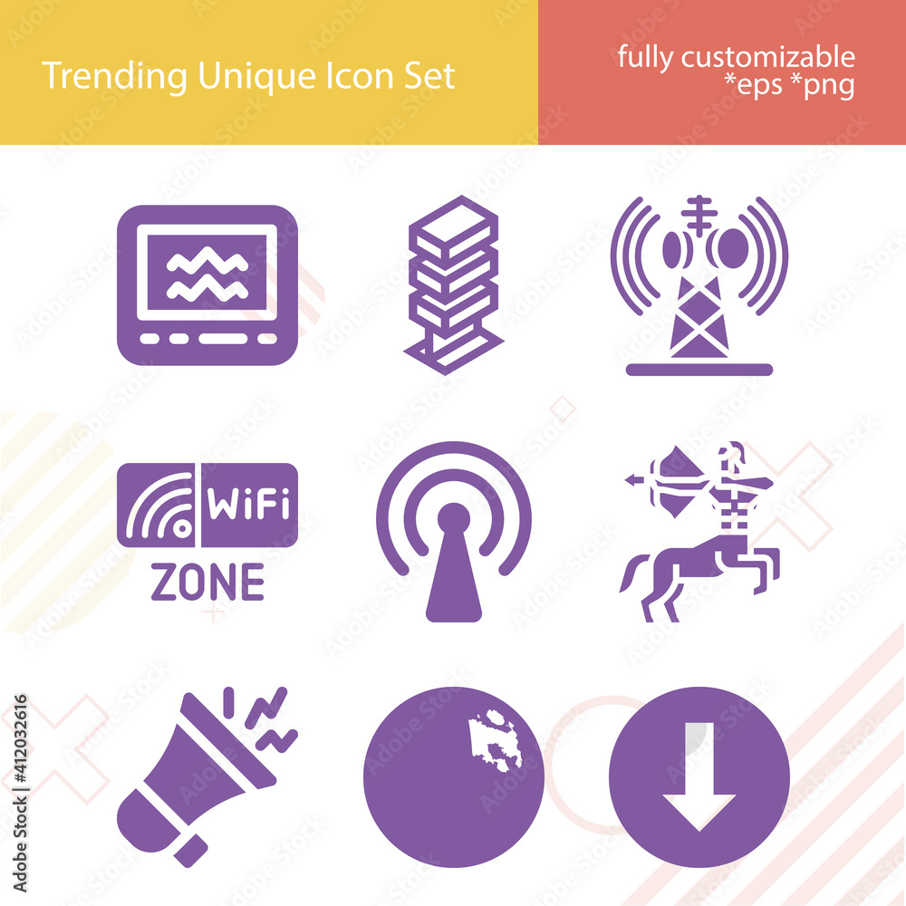 Simple set of amplitude related filled icons. Simple set of amplitude related filled icons.