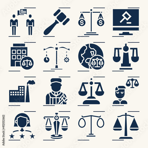 Simple set of firms related filled icons.