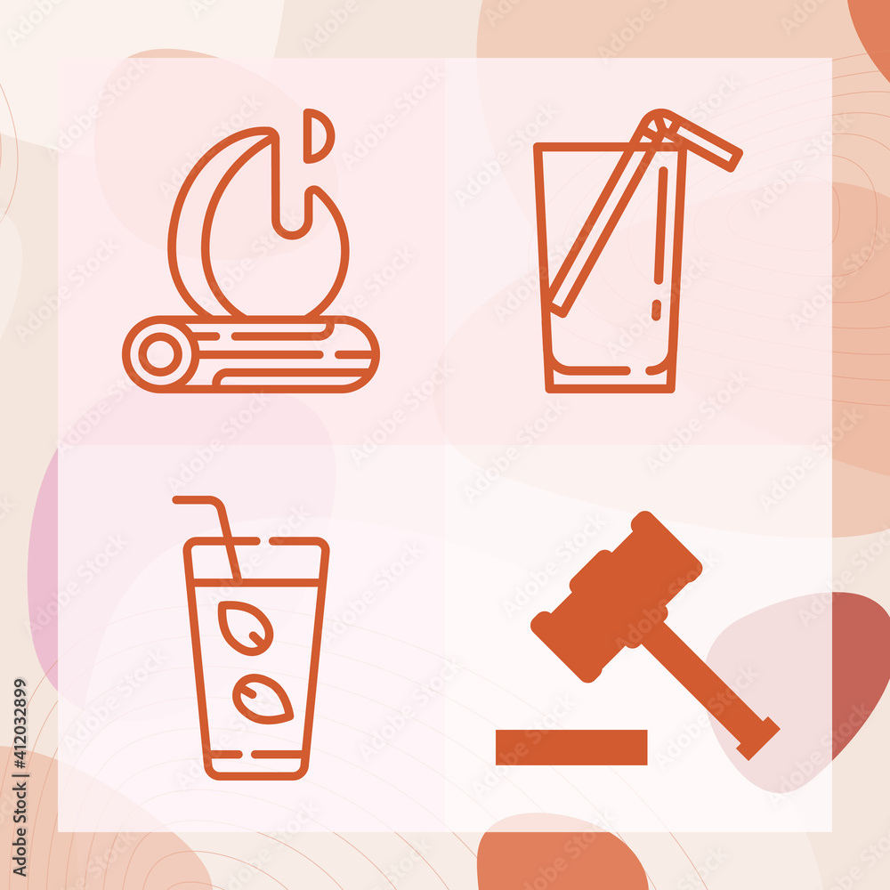 Simple set of plant material related lineal icons Simple set of plant material related lineal icons