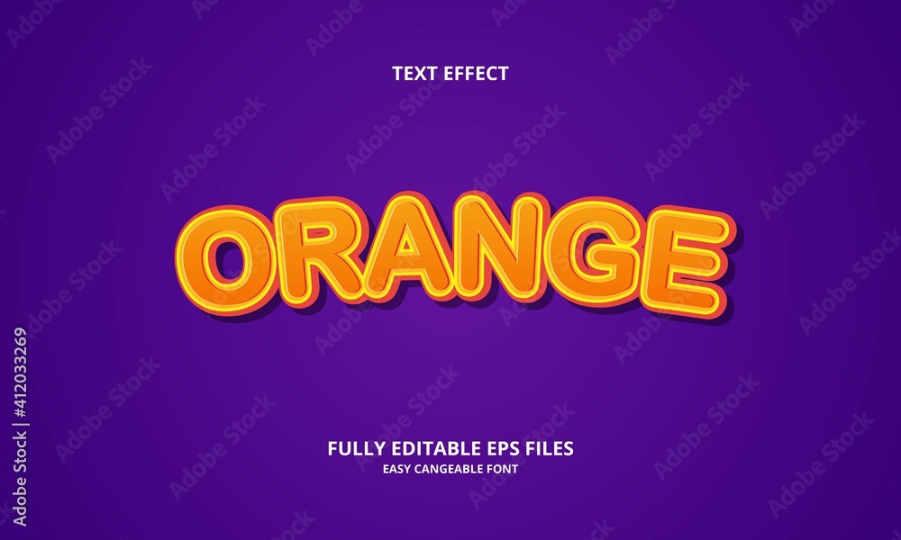 orange style editable text effect