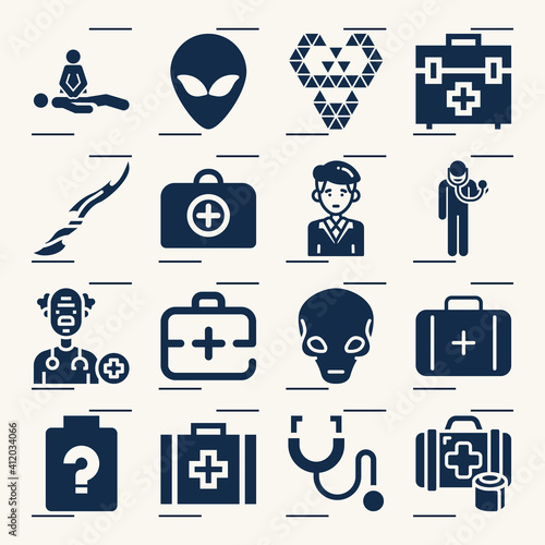 Simple set of strange related filled icons.