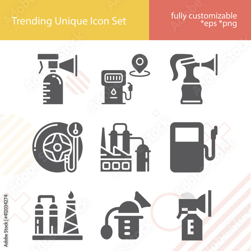 Simple set of heart muscle related filled icons.