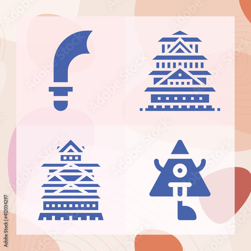 Simple set of illusions related filled icons
