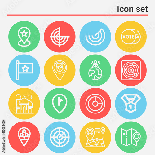 16 pack of placebo  lineal web icons set