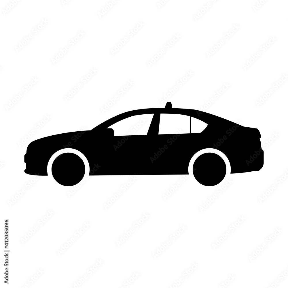 Taxi car vector icon. Taxi vector icon in flat style. City transport icon. Vector illustration.