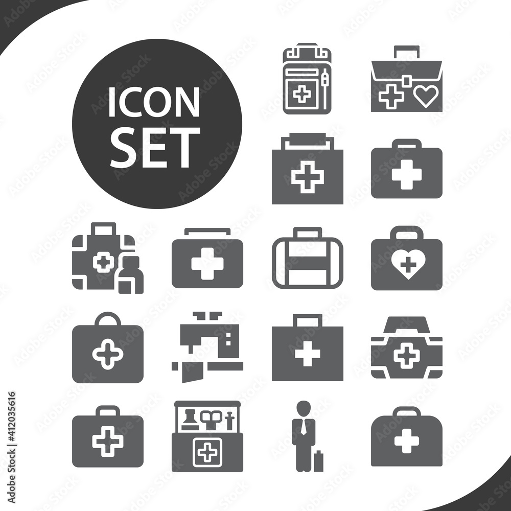 Simple set of sewing related filled icons.