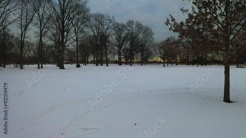 Wallpaper Mural Low-Level Sunset View of a Snow-Covered Park Torontodigital.ca