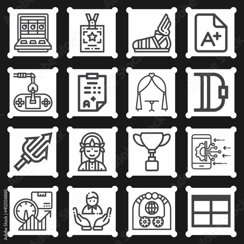 16 pack of superior  lineal web icons set