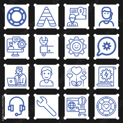 16 pack of hypothesis  lineal web icons set