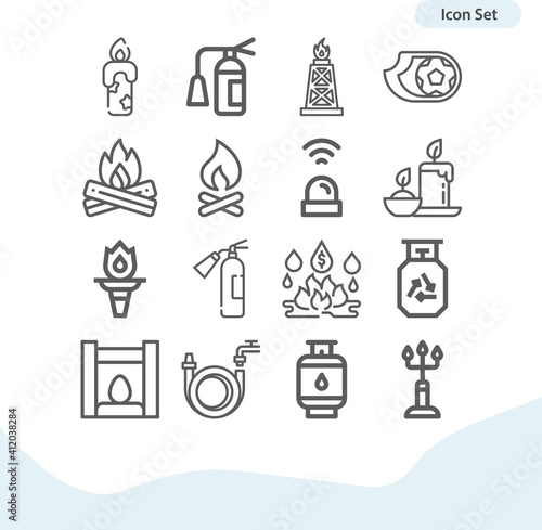 Simple set of blast related lineal icons.