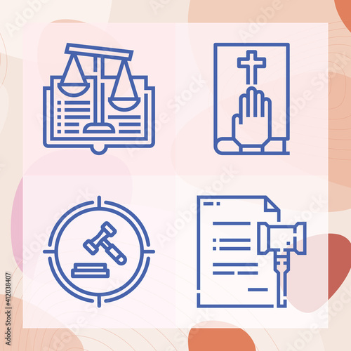 Simple set of law firm related lineal icons