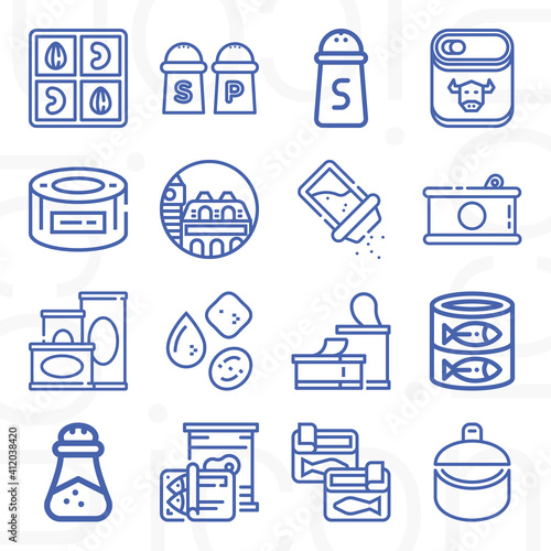 16 pack of preserved  lineal web icons set