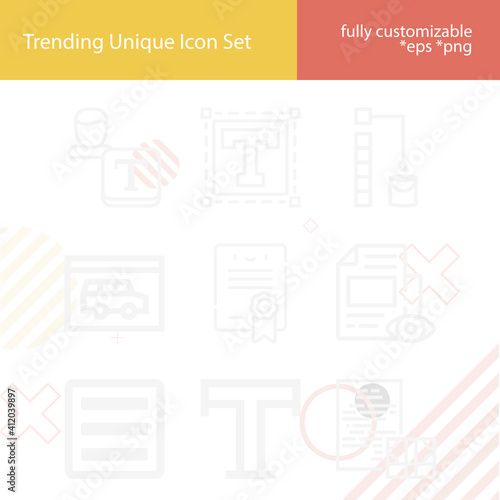 Simple set of gospels related lineal icons.