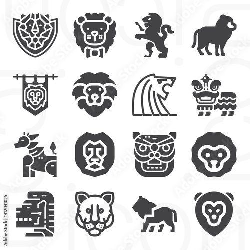 16 pack of jeff  filled web icons set