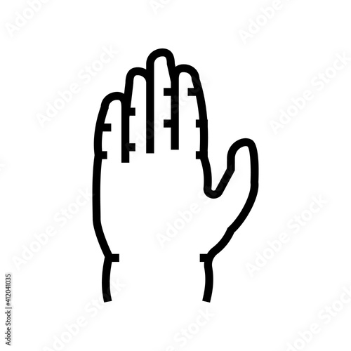 arm edema line icon vector. arm edema sign. isolated contour symbol black illustration