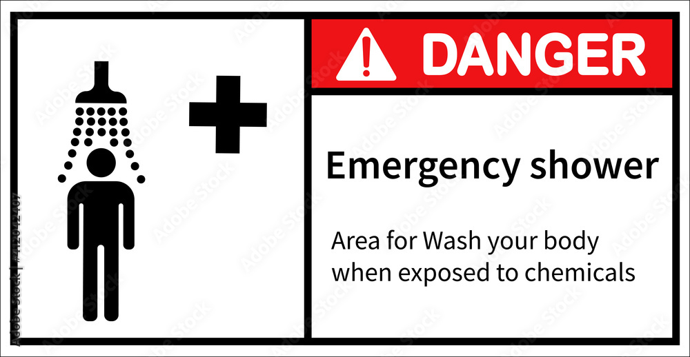 Area for Wash your body when exposed to chemicals Area for Wash your body when exposed to chemicals