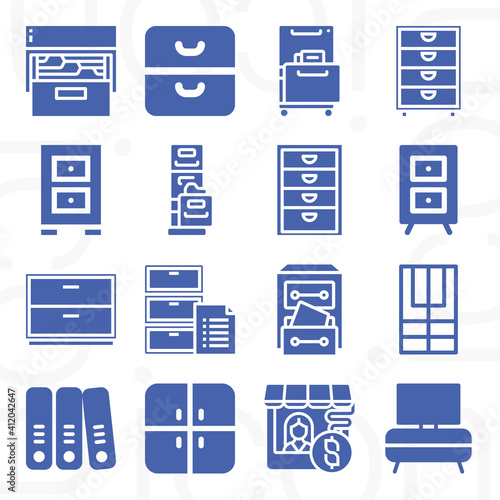 16 pack of ministry  filled web icons set