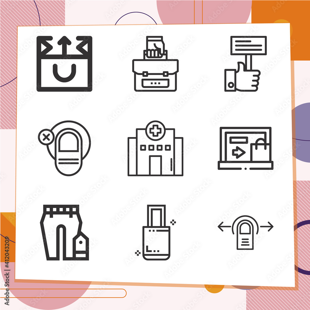 Simple set of 9 icons related to social media Simple set of 9 icons related to social media
