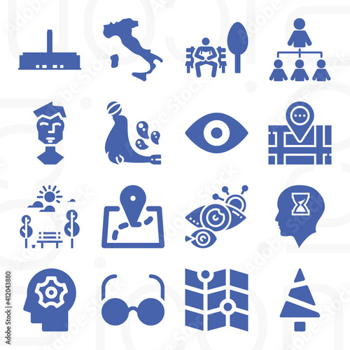 16 pack of guide  filled web icons set