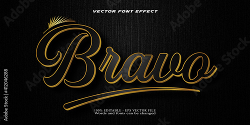 Editable text effect bravo