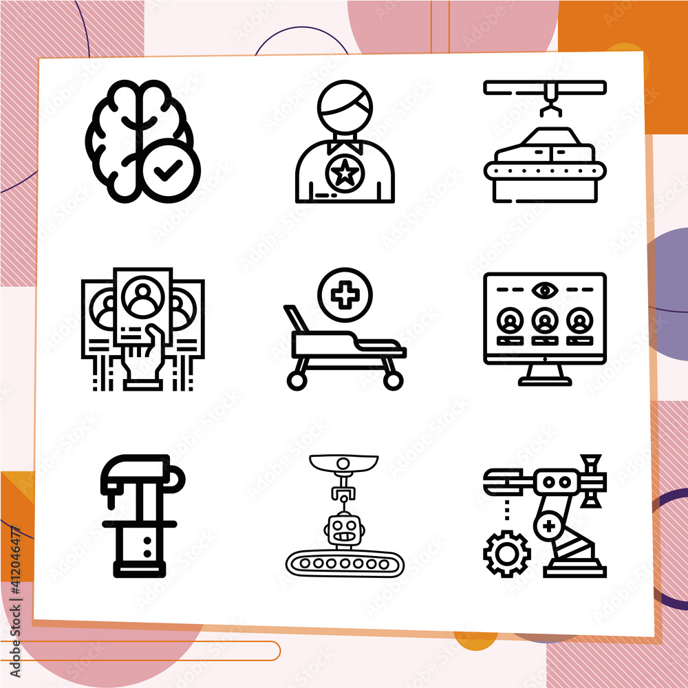 Simple set of 9 icons related to constituency Simple set of 9 icons related to constituency