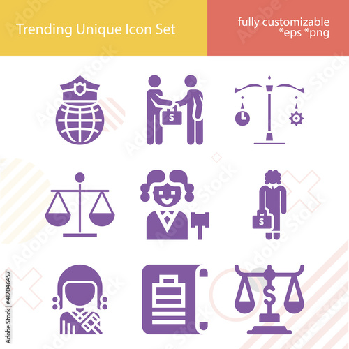 Simple set of statutes related filled icons.