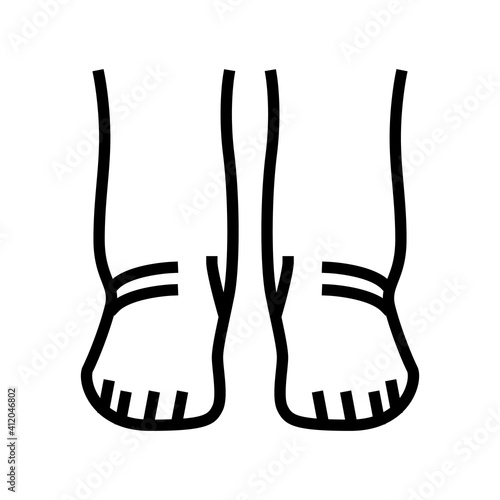 feet edema health disease line icon vector. feet edema health disease sign. isolated contour symbol black illustration