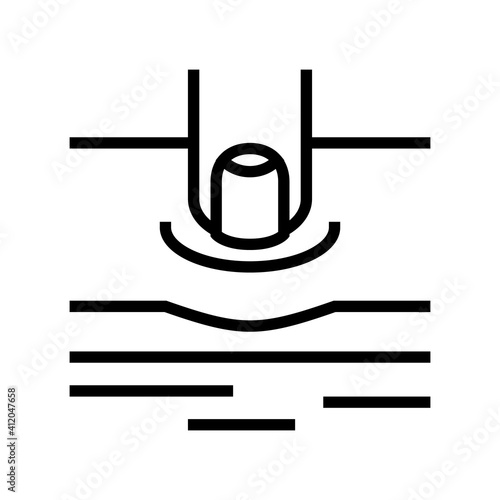 pitting edema on patient leg line icon vector. pitting edema on patient leg sign. isolated contour symbol black illustration