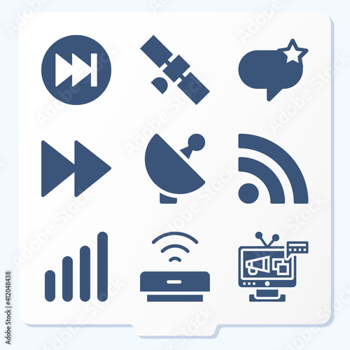 Simple set of 9 icons related to send
