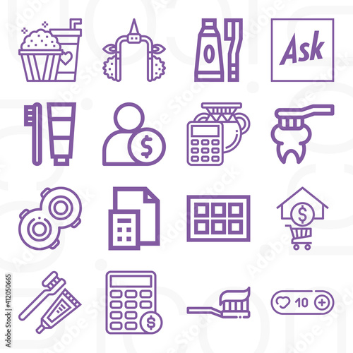 16 pack of need  lineal web icons set