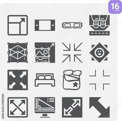 Simple set of width related filled icons.