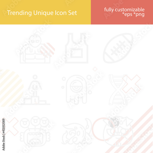 Simple set of mutation related lineal icons.