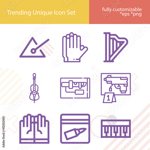 Simple set of manifest related lineal icons.