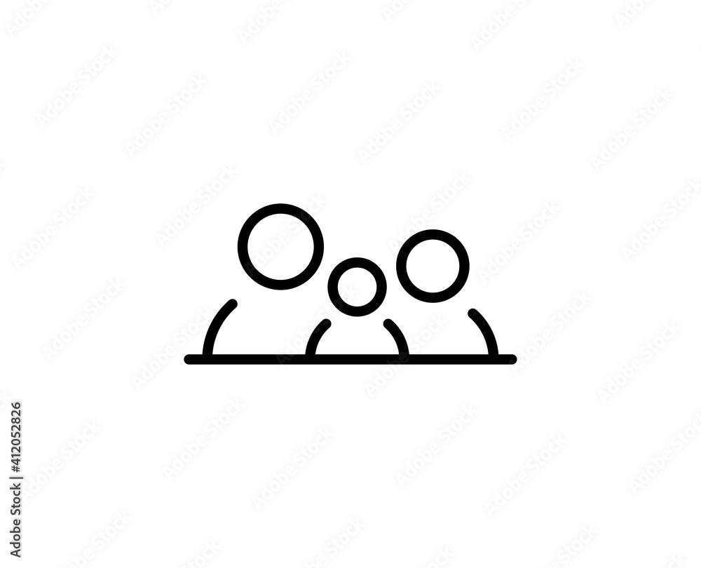 Family flat icon. Single high quality outline symbol for web design or mobile app. Family thin line signs for design logo, visit card, etc. Outline pictogram EPS10 Family flat icon. Single high quality outline symbol for web design or mobile app. Family thin line signs for design logo, visit card, etc. Outline pictogram EPS10