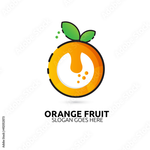 orange fruit logo vector concept, icon, element, and template for business