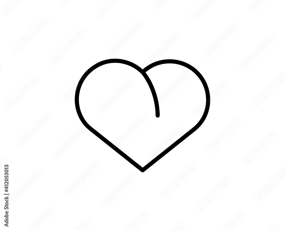 Heart line icon. Vector symbol in trendy flat style on white background. Heart sing for design.