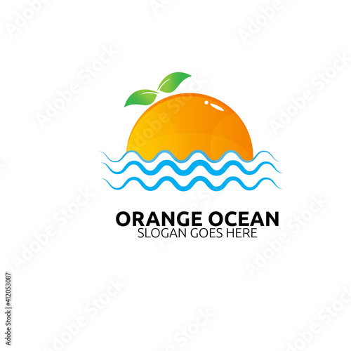 orange ocean logo vector  icon  element  and template for company