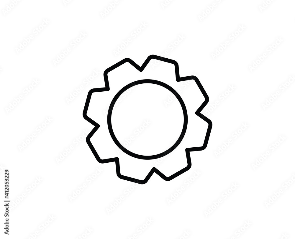 Gear line icon. Vector symbol in trendy flat style on white background. Web sing for design. Gear line icon. Vector symbol in trendy flat style on white background. Web sing for design.