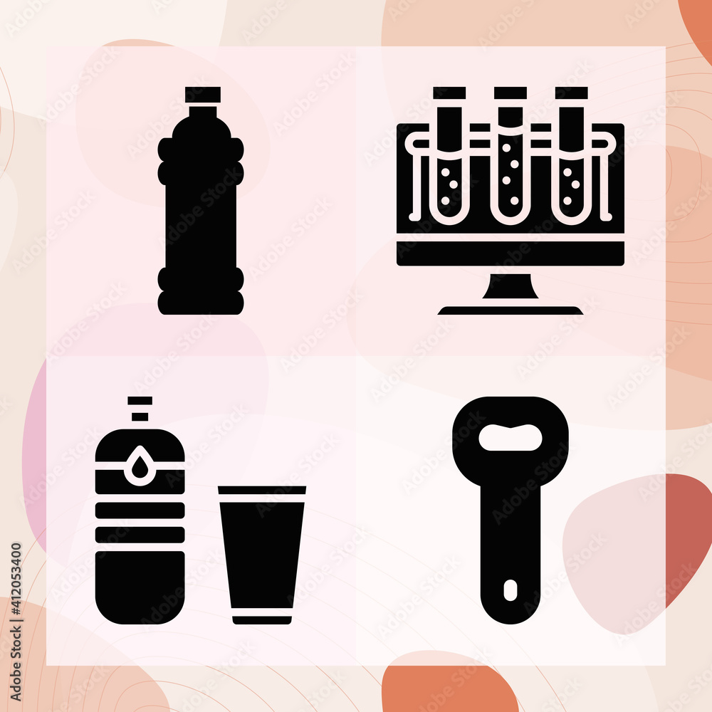 Simple set of flask related filled icons Simple set of flask related filled icons