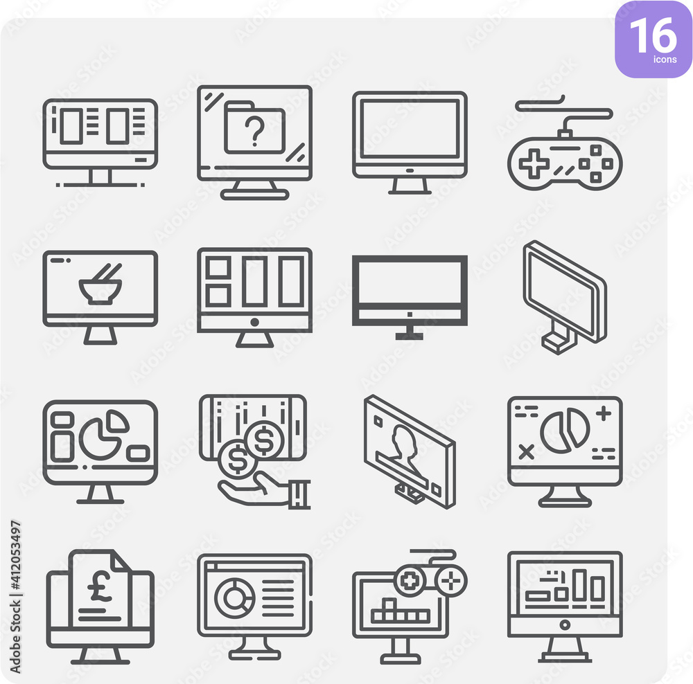Simple set of supervisor related lineal icons.