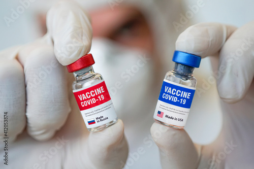 Choosing the best vaccine for vaccination made in Russia or USA. The medical conception of combating the covid-19 pandemic.