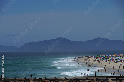 Barra da tijuca beach on a sunny day, with the fishermen's pier © Diego